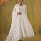Zeenat White Embroidered Anarkali Set