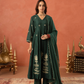 Bottle Green Floral Aari Embroidered Anarkali Set