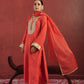 CHAAND RED SILK ZARIWORK SUIT SET