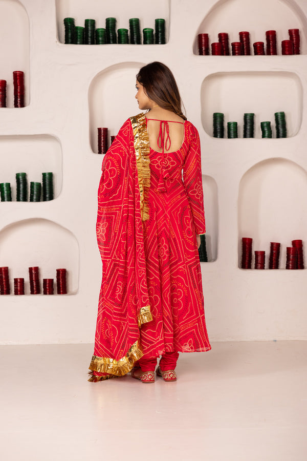 Pehno'Sa Gulaabi Bandhej Set