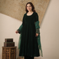 Aarin Emerald Green Velvet Kurta With Pant & Organza Dupatta