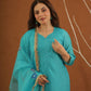 Mayaaz Sky Chanderi With Handpaint Dupatta