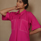 BEE PINK COTTON SUIT SET WITH BLOCK PRINT DUPATTA