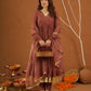 Zariya Brown Chanderi Gota Suit Set