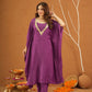 Kohinoor Purple Maslin Aari Kaftan Set