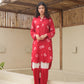 Ava Red Bandhani Maslin Co Ord Set