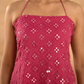 Rose Pink Mirrorwork Chikan Short Kurti