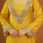 Sheeshmahal Yellow Chanderi Mirrorwork Suit Set