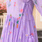 Lavender Daisy Chanderi Angrakha Kurta Set