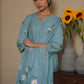 JANICA SKY CHANDERI HANDPAINT SUIT SET