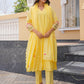 Sunflower Floral Aari Work Chanderi Kurta Set