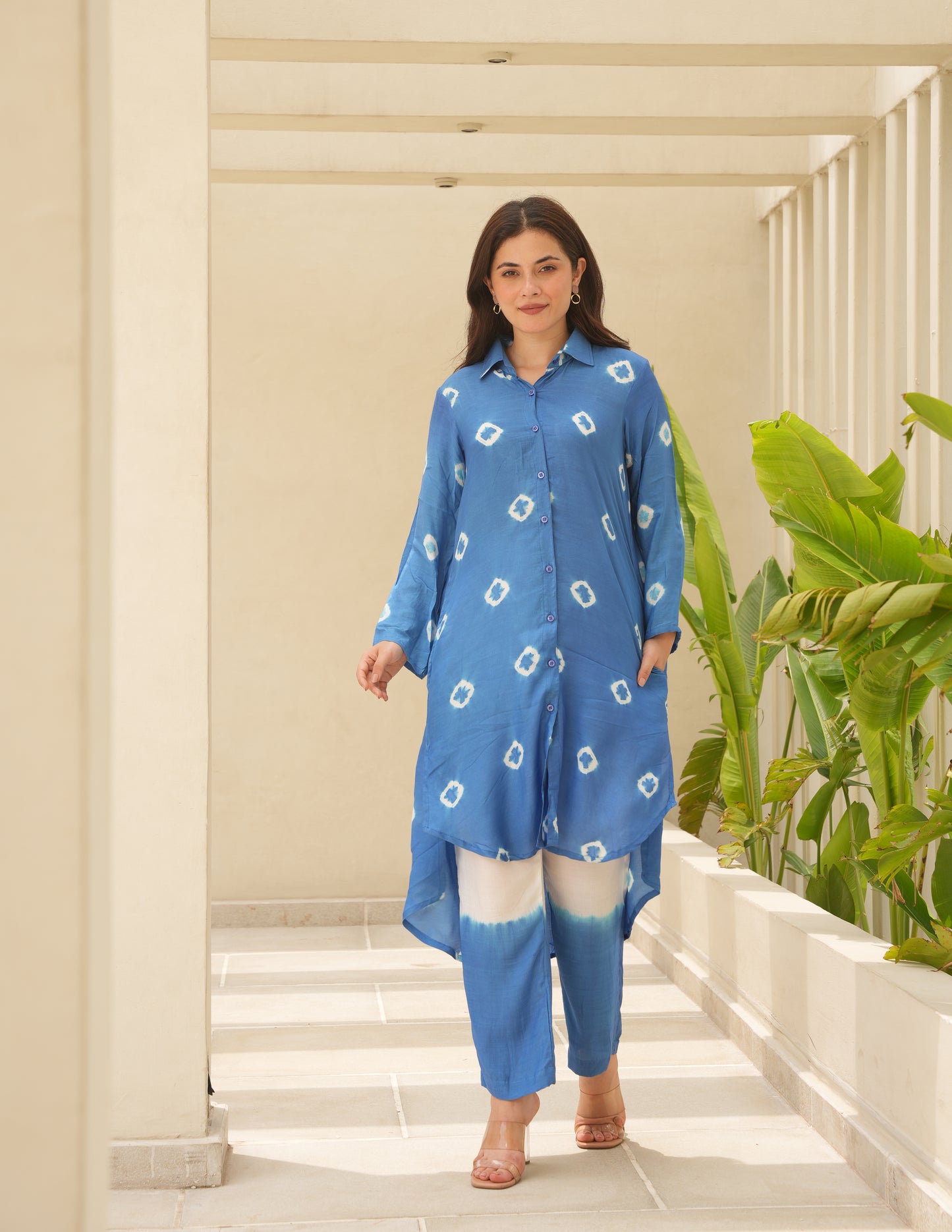 Isla Blue Bandhani Maslin Co Ord Set
