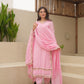 Pink Maslin Embroidered Suit Set