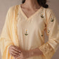 Rosabelle yellow rose embroidery cotton suit set