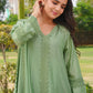 Pista Chanderi Lace Work Kurta Set