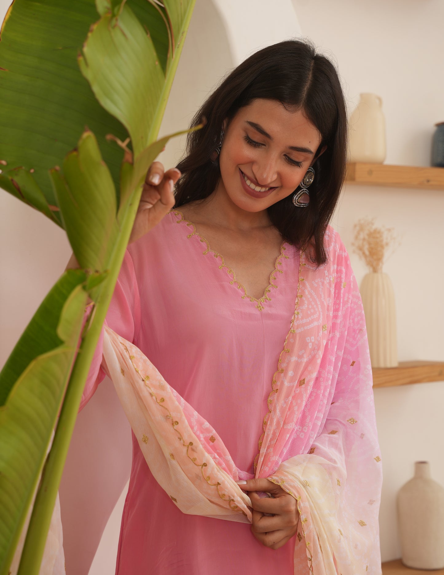 Quinn Pink Silk Suit Set