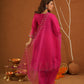 Sunehri Pink Silk Aariwork Suit Set
