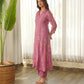 Mauve Pink Embroidered Chanderi Kurta Set with Pants