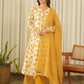 Sunlit Mustard Cotton Print Suit Set