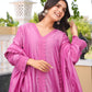 Purple Chanderi Lace Work Kurta Set