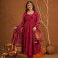 Hoor Pink Silk Anarkali Set With Bandhej Dupatta