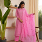 Mable Pink Embroidered Doriya Suit Set