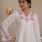 MIST WHITE SILK EMBROIDERED SUIT SET