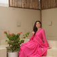 Pink Chanderi Aari Embriodered Suit Set