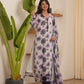 Plumeria Chiffon Floral Straight Suit Set