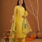 Surror Yellow Chanderi With Handpaint Dupatta