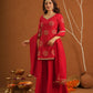 Libaas Red Chanderi Zariwork Sharara Set