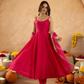 Fuchsia Chanderi Anarkali with Aari Work & Sequin Embellished  Dupatta