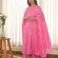 Pink Noor Aari Embroidered Chanderi Suit Set