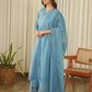 Powder Blue Aari Embroidered Doria Suit Set