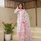 Maya White Chanderi  Staright Set