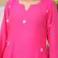 Pink Daisy Chanderi A-Line Kurta Set