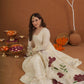 Nayab Off White Silk With Handpaint Dupatta