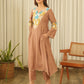 Mocha Brown Muslin Kurta Set with Pants