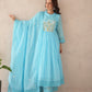 Aurea Sky Blue Doria Embriodered Suit Set