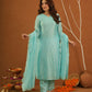 Noormahal Sky Chanderi Aariwork Suit Set