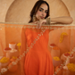 Orange Chanderi Anarkali with Aari Work & Sequin Embellished  Dupatta