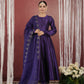 CHAAND PURPLE SILK AARI ANARKALI SET