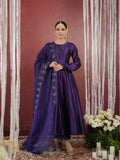 CHAAND PURPLE SILK AARI ANARKALI SET