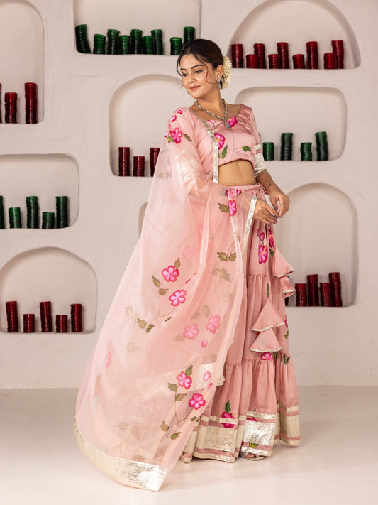 Zoka handpaint lehenga set