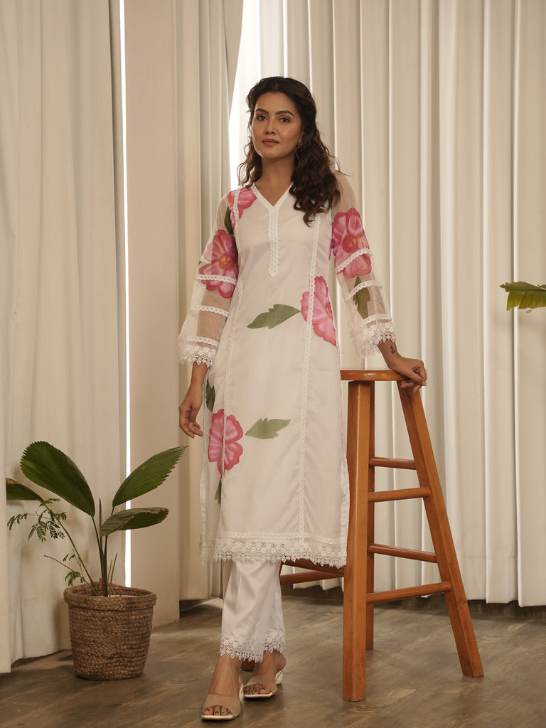 Phool White Suit Set
