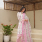 Maya White Chanderi  Staright Set