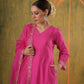 Roohani Pink Chanderi Floral Cutwork Suit Set