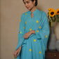 MAPLE SKY COTTON FLORAL EMBROIDERY SUIT SET