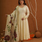 Nayab Off White Silk With Handpaint Dupatta