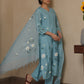 JANICA SKY CHANDERI HANDPAINT SUIT SET